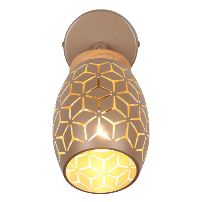 Brown wall spotlight modern, Delana, with switch