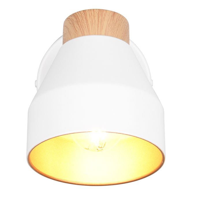 White wall spotlight modern, Riette, with switch