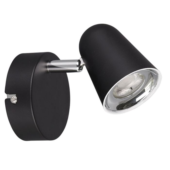 Black wall spotlight modern, Taj, 3W, 3000K LED