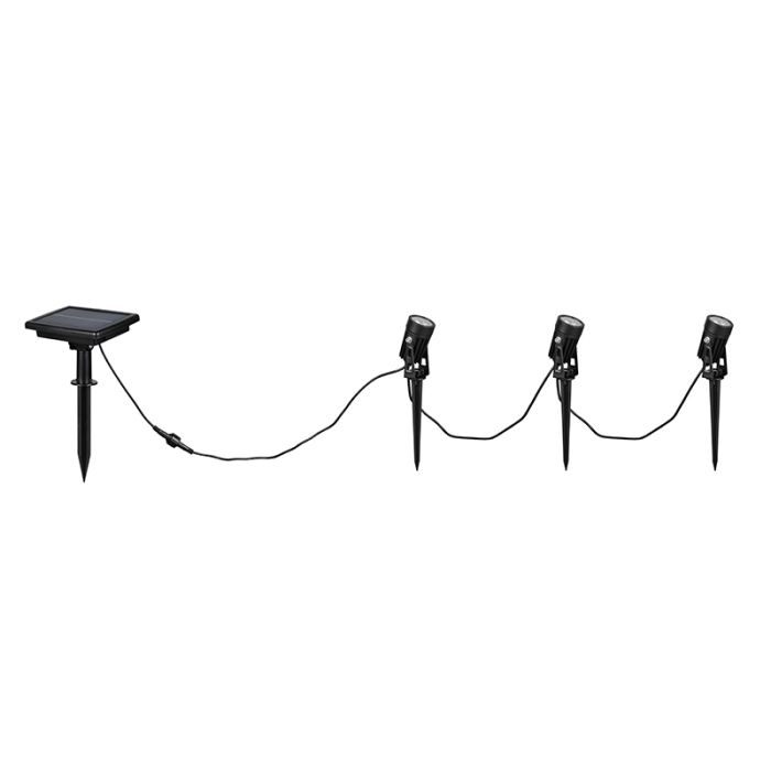 Black solar garden spike lights, Mijke, 0,5W, 4000K LED, IP44