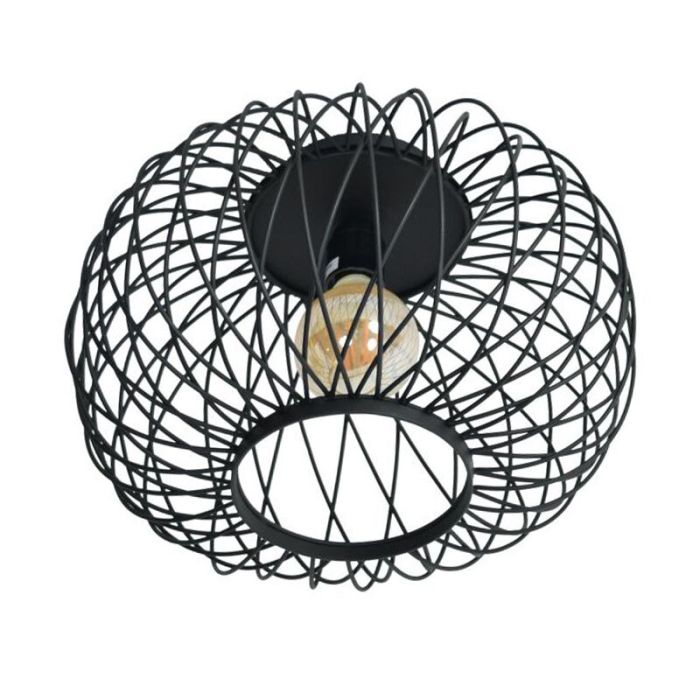 Industrial flush ceiling light black, Karly
