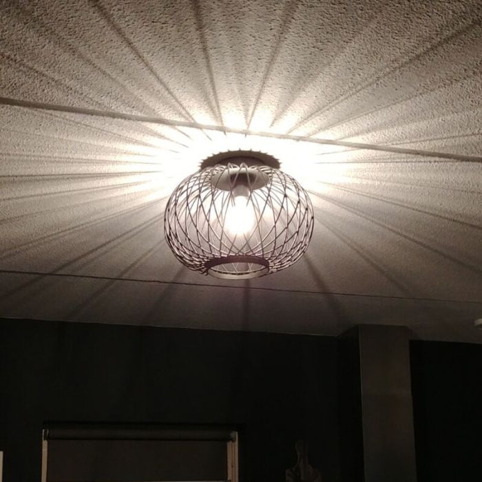 Industrial flush ceiling light black, Karly
