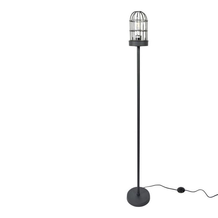Industrial floor lamp black, Nova, with switch