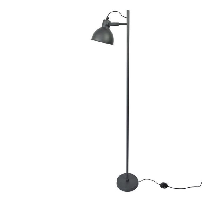 Industrial floor lamp black, Belga, with switch