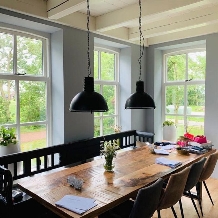 Industrial dining table hanging lamp black, Descon