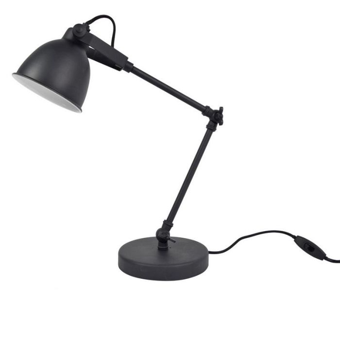 Industrial table lamp black, Ferdy, with switch