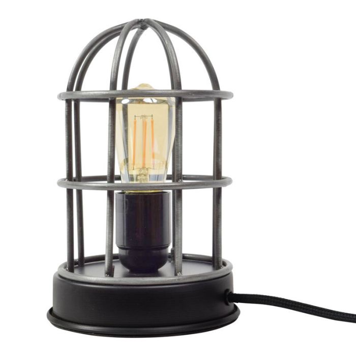 Industrial table lamp grey, Nova, with switch