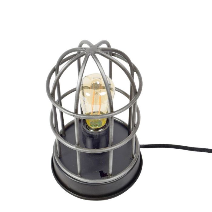 Industrial table lamp grey, Nova, with switch