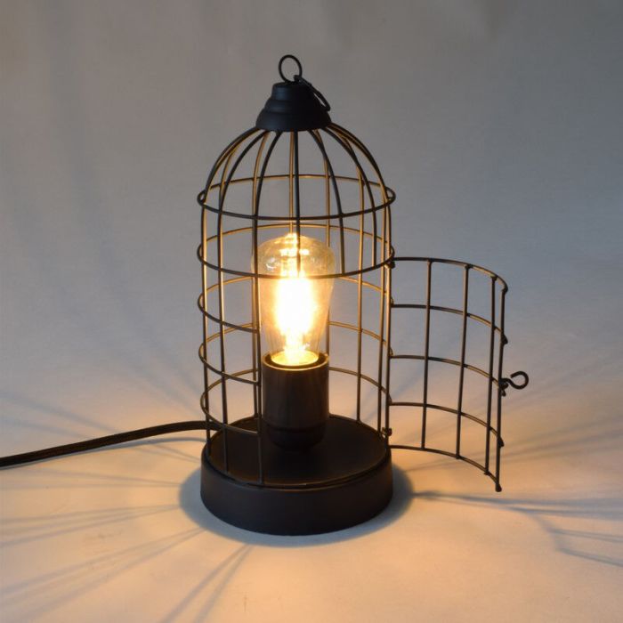 Industrial table lamp black, Minca, with switch