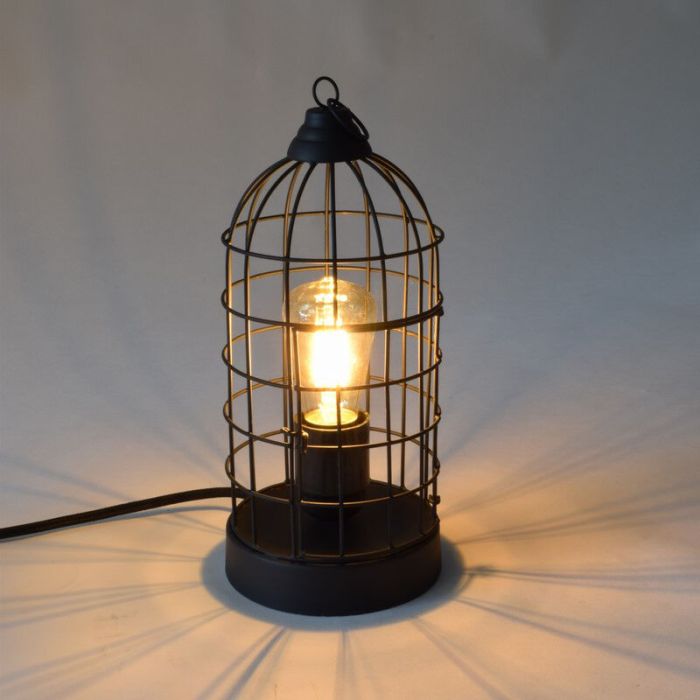 Industrial table lamp black, Minca, with switch