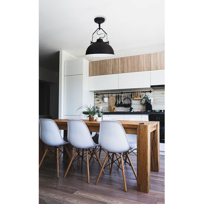 Industrial flush ceiling light black, Fellen