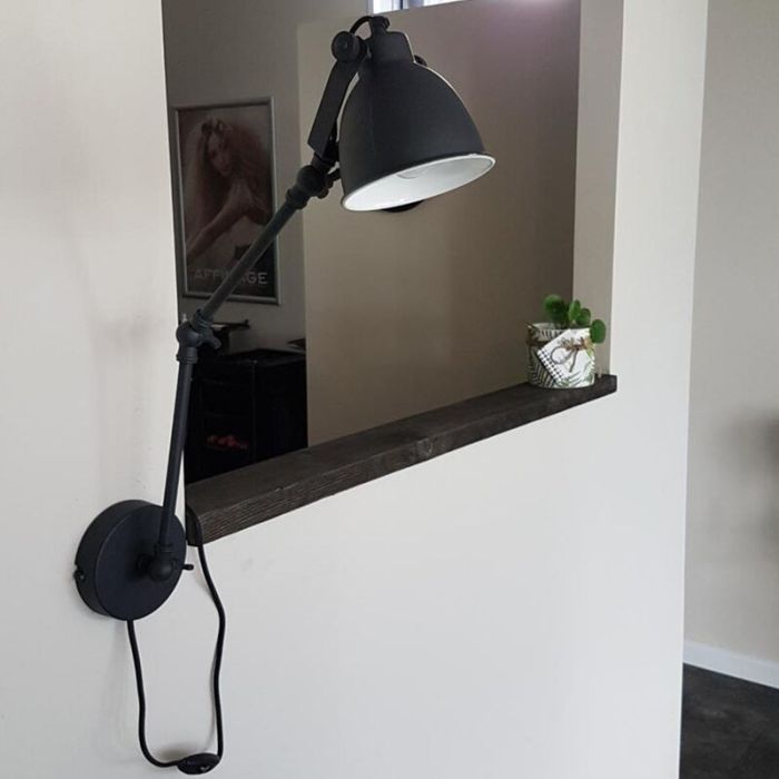 Industrial wall light black, Ferdy