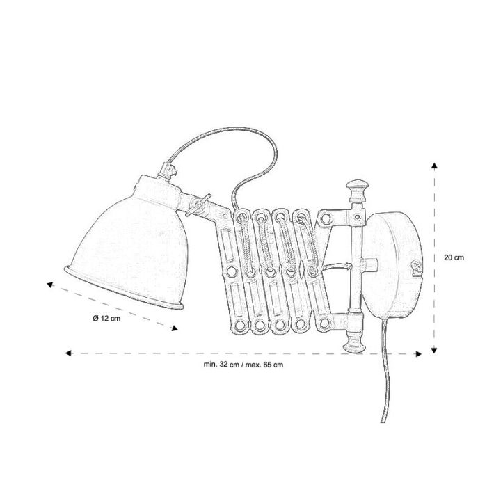 Industrial wall light black, Borani