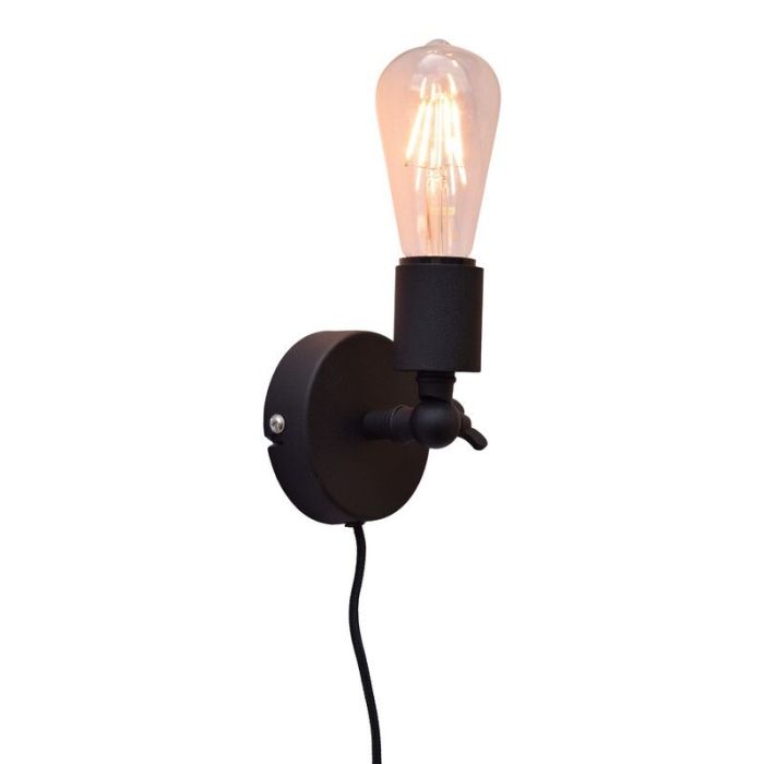 Industrial wall light black, Bolb, with switch