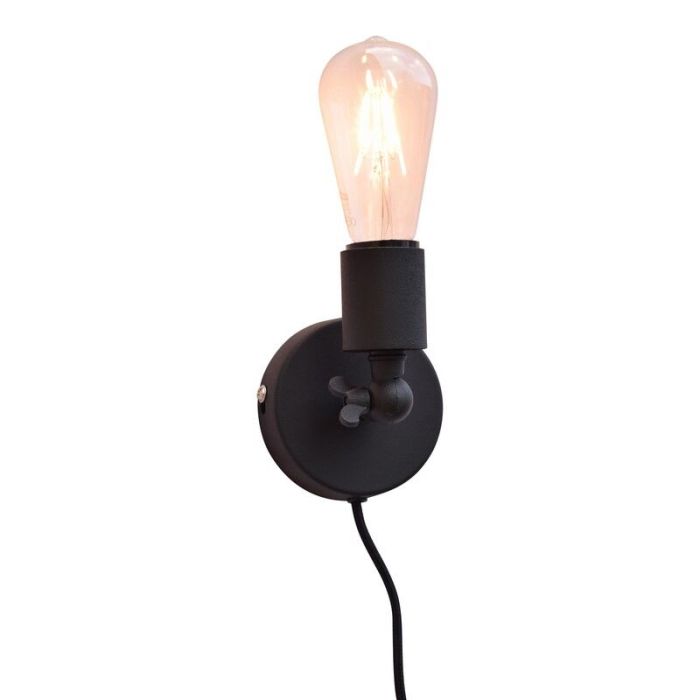 Industrial wall light black, Bolb, with switch