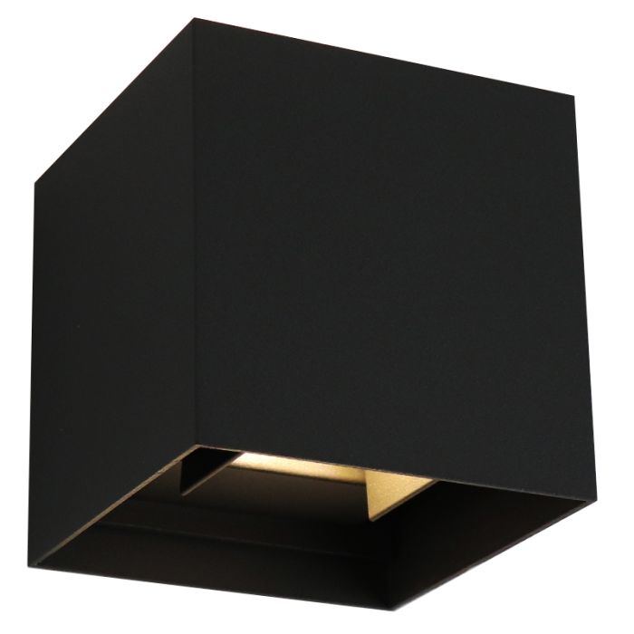 Modern up down wall light black, Binari, 6W, 2700K LED, IP65