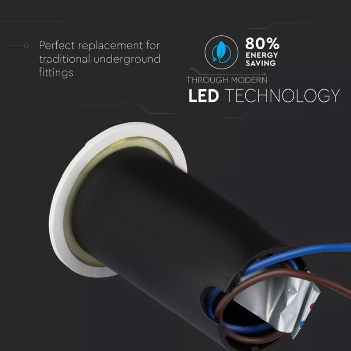 Modern ground light white, Marcus, 1W, 3000K LED, IP67