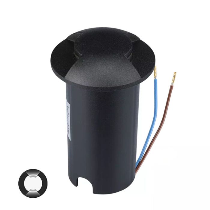 Modern ground light black, Marcus, 1W, 6500K LED, IP67