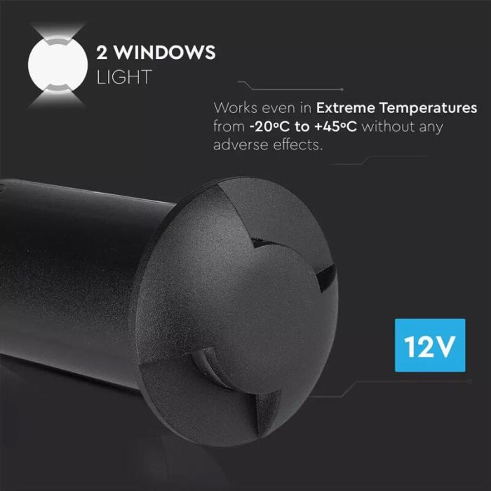 Modern ground light black, Marcus, 1W, 6500K LED, IP67