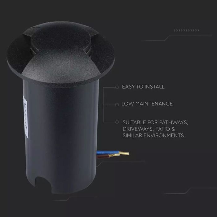 Modern ground light black, Marcus, 1W, 6500K LED, IP67