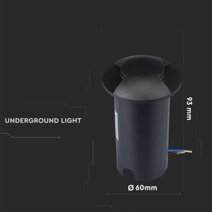 Modern ground light black, Marcus, 1W, 6500K LED, IP67