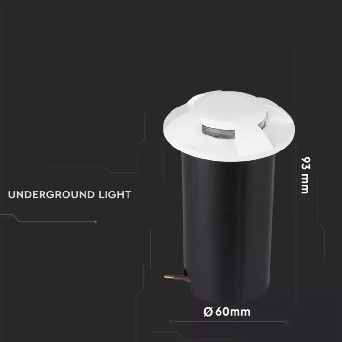 Modern ground light white, Marcus, 1W, 3000K LED, IP67