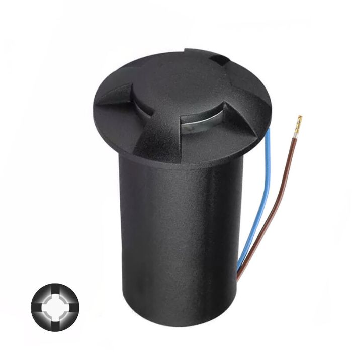 Modern ground light black, Marcus, 1W, 3000K LED, IP67