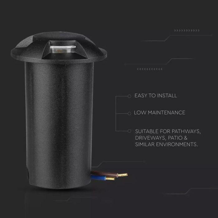 Modern ground light black, Marcus, 1W, 3000K LED, IP67