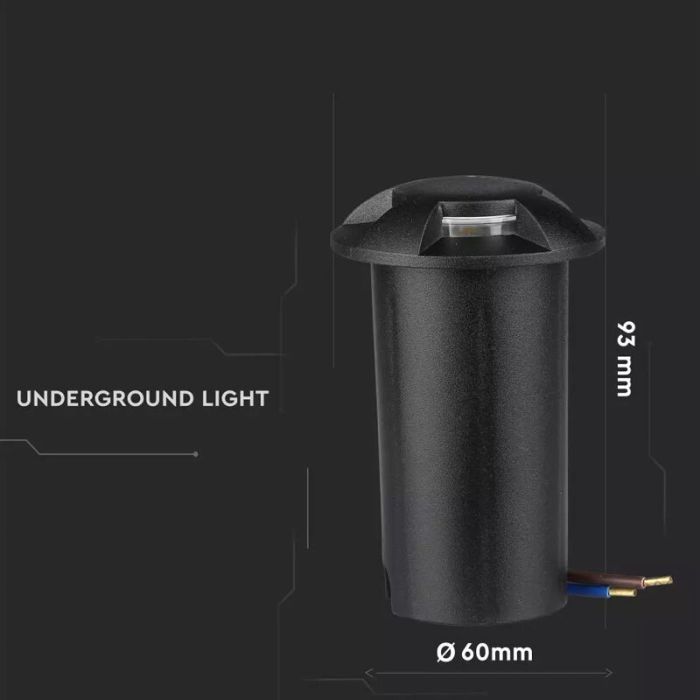 Modern ground light black, Marcus, 1W, 3000K LED, IP67