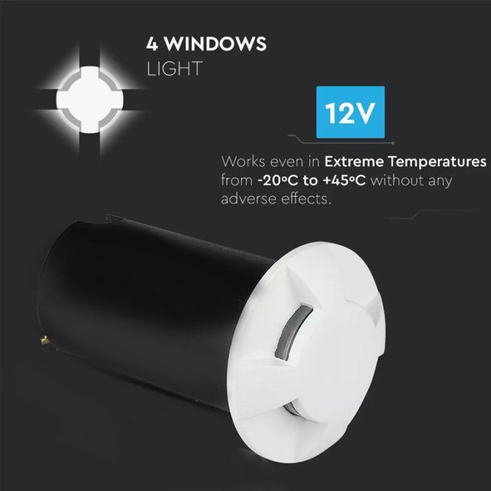 Modern ground light white, Marcus, 1W, 6500K LED, IP67