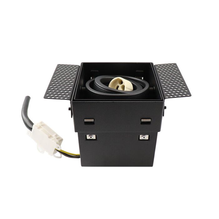 Modern trimless recessed downlight black, Joost