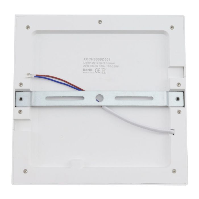 Plastic ceiling light with sensor white, Luan, 20W, 3000K LED