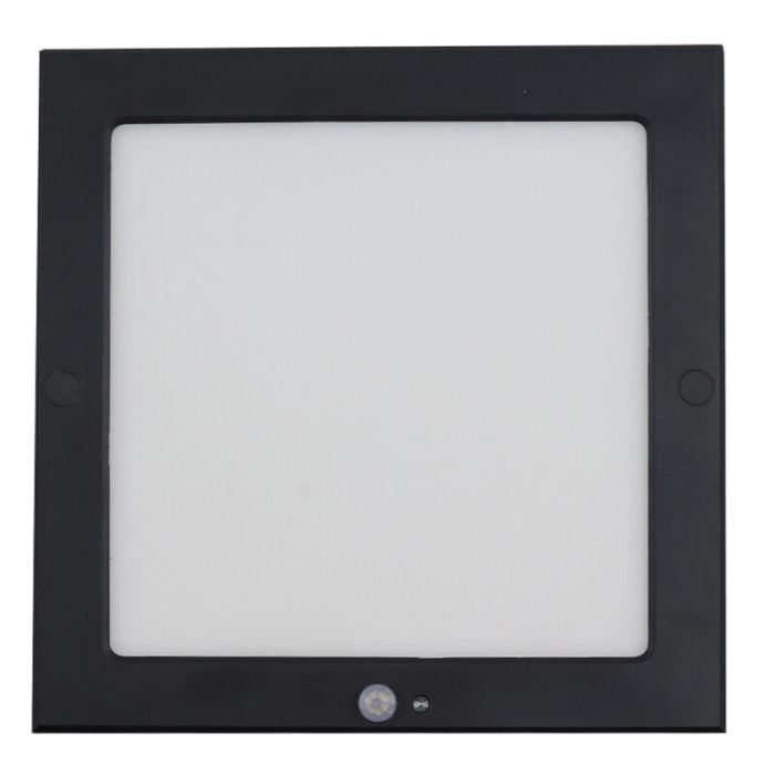 Plastic ceiling light with sensor black, Luan, 18W, 3000K LED