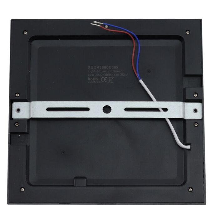Plastic ceiling light with sensor black, Luan, 18W, 3000K LED