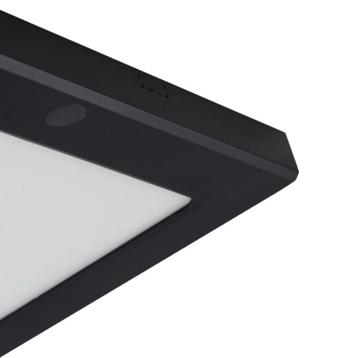 Plastic ceiling light with sensor black, Luan, 18W, 3000K LED