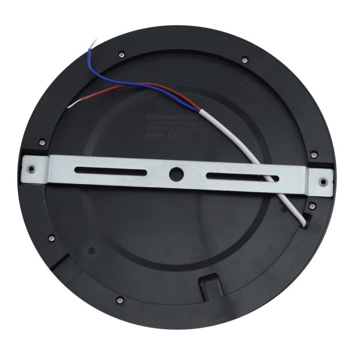Plastic ceiling light with sensor black, Luan, 20W, 3000K LED