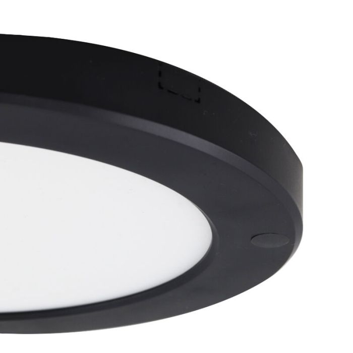 Plastic ceiling light with sensor black, Luan, 20W, 3000K LED