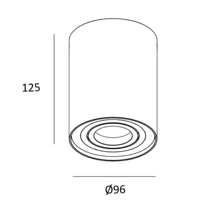 Modern surface mounted downlight black, Snertinge