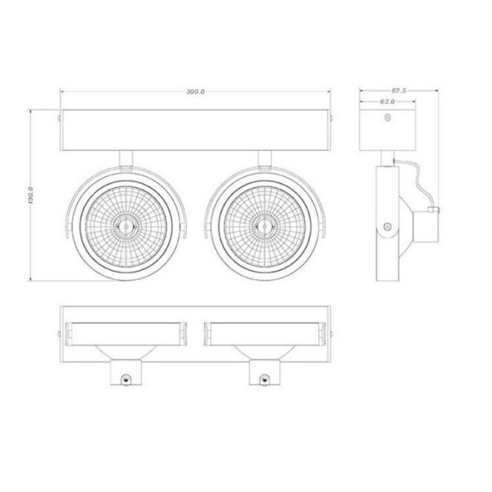 Modern ceiling spotlight white, Go2