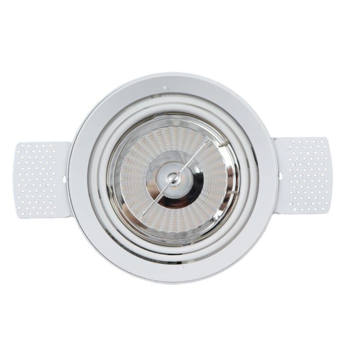 Modern trimless recessed downlight white, Wilhelm, GU10 AR111