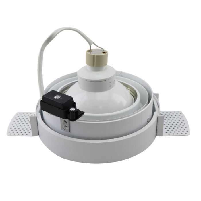 Modern trimless recessed downlight white, Wilhelm, GU10 AR111