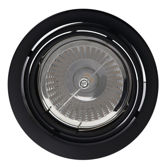 Modern trimless recessed downlight black, Wilhelm, GU10 AR111