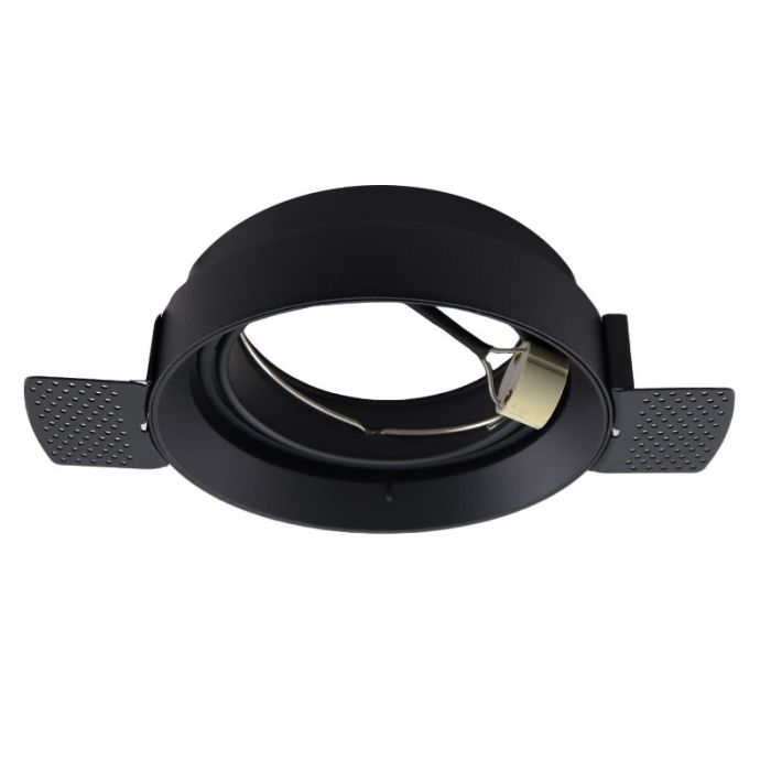 Modern trimless recessed downlight black, Wilhelm, GU10 AR111