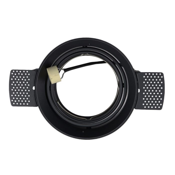 Modern trimless recessed downlight black, Wilhelm, GU10 AR111