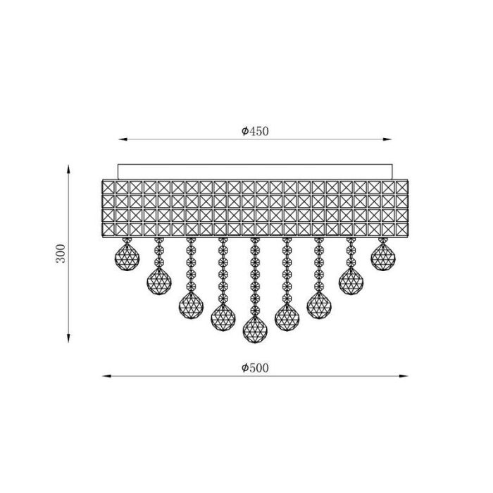 Design flush ceiling light chrome, Mitzy