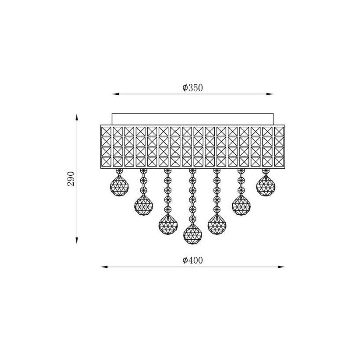 Design flush ceiling light chrome, Mitzy