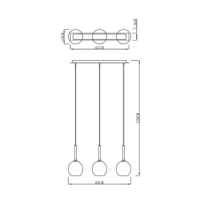 Design pendant light chrome, Gwendolynn