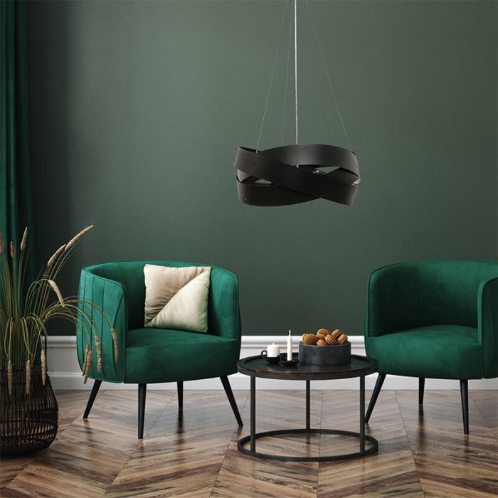 Modern pendant light black, Tanno