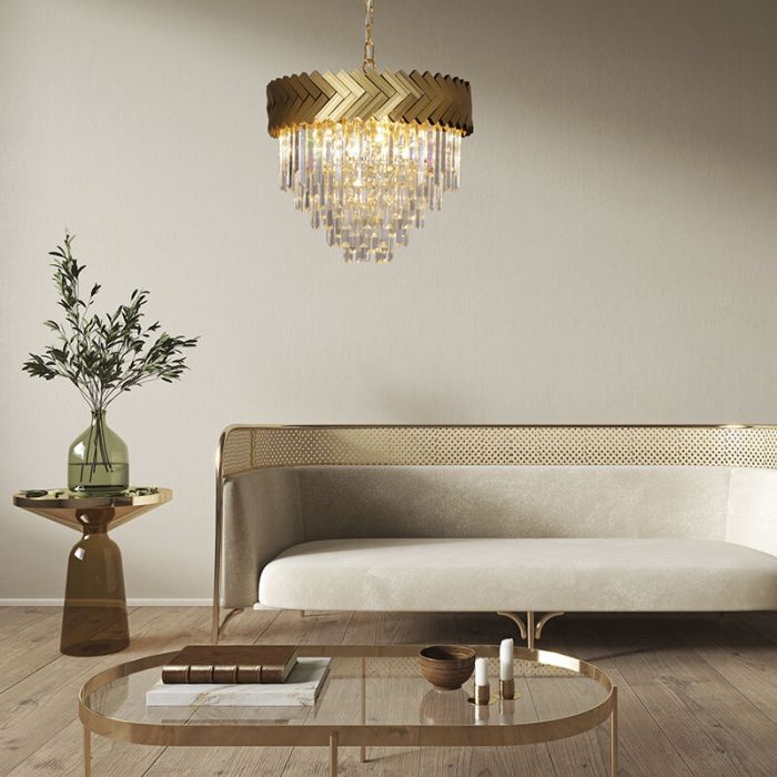 Design pendant light gold, Jetske