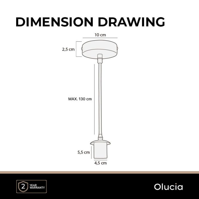 Modern pendant light without shade black, Rika